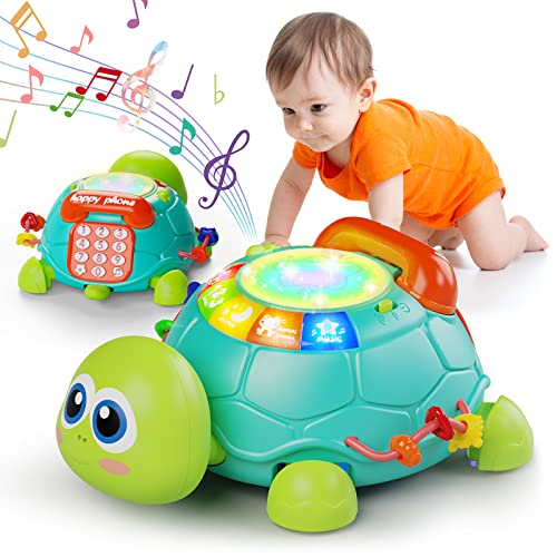 Letapapa Baby Toys 6 to 12 Months, Crawling Baby Toy for 12-18 Months, Musical Turtle Toy with Light & Sound, Educational Toy Birthday Easter Gift for Infant 3 4 5 6-12-18 Month 1 2 Year Old Baby