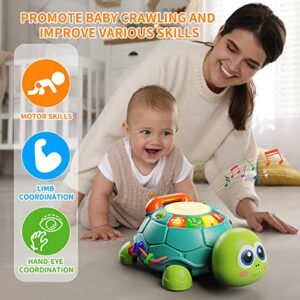 Letapapa Baby Toys 6 to 12 Months, Crawling Baby Toy for 12-18 Months, Musical Turtle Toy with Light & Sound, Educational Toy Birthday Easter Gift for Infant 3 4 5 6-12-18 Month 1 2 Year Old Baby