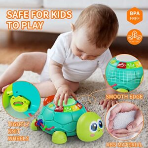 Letapapa Baby Toys 6 to 12 Months, Crawling Baby Toy for 12-18 Months, Musical Turtle Toy with Light & Sound, Educational Toy Birthday Easter Gift for Infant 3 4 5 6-12-18 Month 1 2 Year Old Baby
