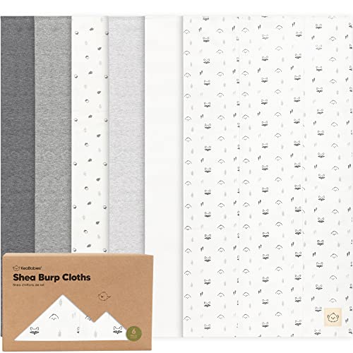 6-Pack Organic Burp Cloths Baby Girl, Boy - Large Baby Burp Cloths, Burping Cloths for Babies, Boys, Girls, Cotton Burp Cloth, Spit Up Burp Rags, Newborn Burp Clothes, Burp Cloths Neutral (Neutrals)