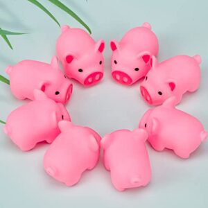 3 otters 28PCS Mini Rubber Pig Baby Bath Toys, Pink Piggy Float Squeak Toys for Boys and Girls, Piggie Party Decorations Favors, Bathtub Toys Squeaky Pig for Preschool Kid