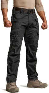 cqr men's tactical pants, water resistant ripstop cargo pants, lightweight edc hiking work pants, outdoor apparel, duratex mag pocket black, 38w x 32l