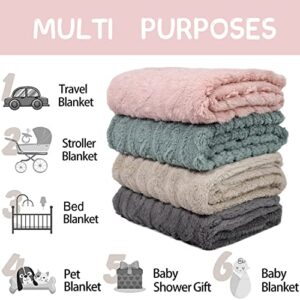 Baby Blanket for Boys or Girls 3D Fluffy Fuzzy Blanket for Baby, Soft Warm Cozy Flannel Fleece Warm Blanket Green Blue