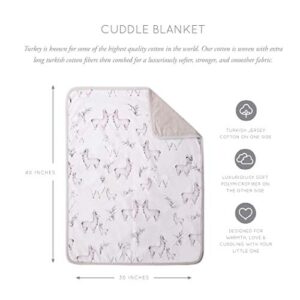 Oilo Baby Blanket Bundle | Cute Lightweight Cotton Fabric Comforter | Cozy, Soft wash & Waterproof Diaper Change pad, Blanket & Crib Sheet | for Infant/Toddler | Newborn Nursery Collection | Llama