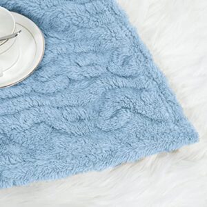 HOMRITAR Baby Blanket for Boys or Girls 3D Fluffy Fuzzy Blanket for Baby Infant or Newborn Receiving Blanket (30x40inch, Blue, Cream)