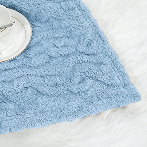 HOMRITAR Baby Blanket for Boys or Girls 3D Fluffy Fuzzy Blanket for Baby Infant or Newborn Receiving Blanket (30x40inch, Blue, Cream)