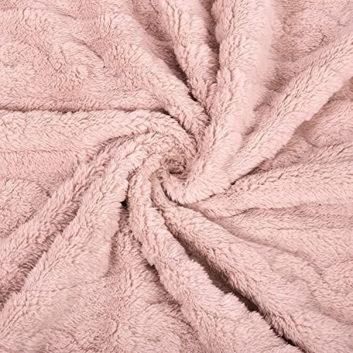 HOMRITAR Baby Blanket for Boys or Girls 3D Fluffy Fuzzy Blanket for Baby Infant or Newborn Receiving Blanket (30x40inch, Cream, Pink)