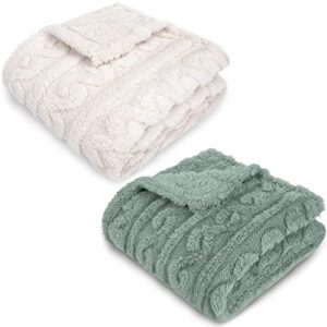 homritar baby blanket for boys or girls 3d fluffy fuzzy blanket for baby infant or newborn receiving blanket (30x40inch, green, cream)