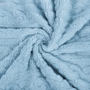 HOMRITAR Baby Blanket for Boys or Girls 3D Fluffy Fuzzy Blanket for Baby Flannel Fleece Warm Blanket (30x40inch, Blue, Pink)