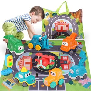alasou baby truck car toy and playmat storage bag(7 sets)|baby toys 12-18 months|infant toys for 1 2 3 year old boy girl|1st birthday gifts for toddler toys age 1-2