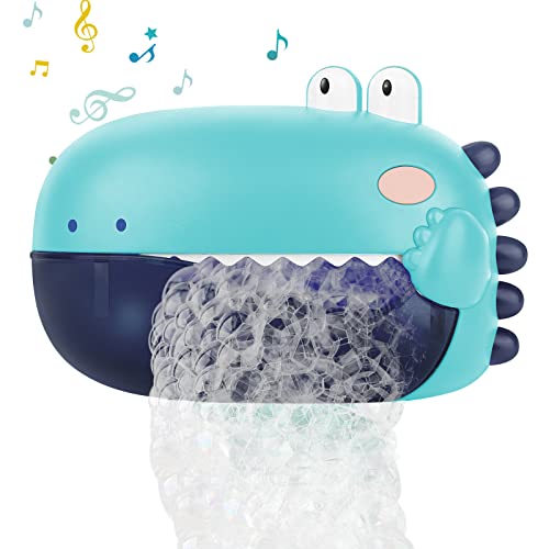 Lehoo Castle Bath Toys,Toddler Bath Bubble Machine, Bathtub Toy Dinosaur, Bathtime Shower Bath Wall Toy, Bubble Maker with 12 Songs, Gift for Baby