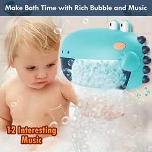 Lehoo Castle Bath Toys,Toddler Bath Bubble Machine, Bathtub Toy Dinosaur, Bathtime Shower Bath Wall Toy, Bubble Maker with 12 Songs, Gift for Baby