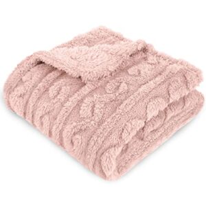 HOMRITAR Baby Blanket for Girls Toddlers 3D Fleece Fluffy Fuzzy Blanket for Baby (30x40inch, Pink, Grey)