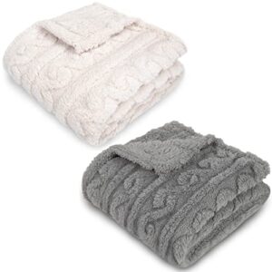 homritar baby blanket for boys or girls 3d fluffy fuzzy blanket for baby (30x40inch, cream, grey)