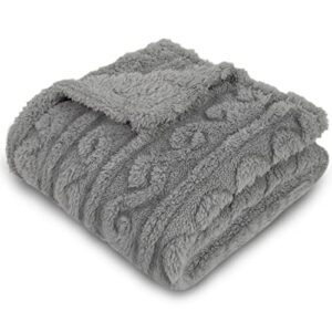 HOMRITAR Baby Blanket for Boys or Girls 3D Fluffy Fuzzy Blanket for Baby (30x40inch, Cream, Grey)