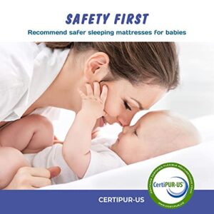 Premium Foam Crib Mattress, 2-Stage Hypoallergenic Toddler Mattress, CertiPUR-US Firm Support for Infant with Cooling Gel, Waterproof & Washable Removable Tencel Cover, 52x27.5x4.7