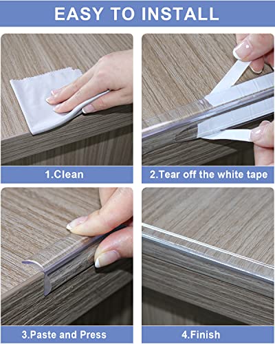 Baby Proofing, Edge Protector Strip Clear, Silicone Soft Corner Protectors with Upgraded Pre-Taped Strong Adhesive, 6.6ft(2M) for Sharp Corners of Cabinets, Tables, Drawers