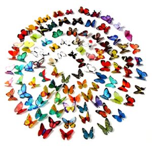 ccinee 99pcs 3d colorful butterfly wall stickers, 5 styles wall mural stickers decals removable diy art crafts for home kids room bedroom nursery decor cosplay wedding offices party decor