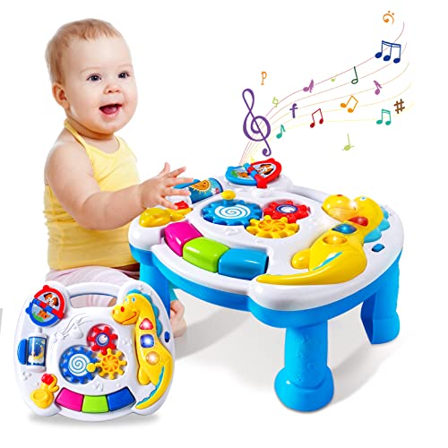 Baby Toys 6 to 12 Months Music Activity Table for Toddlers 1-3 Early Learning Baby Toys 12-18 Months Activity Center Table 9 10 Month Infant Kids Christmas Birthday Gifts for 1 2 3 Year Old Boys Girls