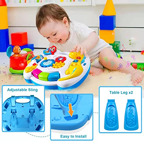 Baby Toys 6 to 12 Months Music Activity Table for Toddlers 1-3 Early Learning Baby Toys 12-18 Months Activity Center Table 9 10 Month Infant Kids Christmas Birthday Gifts for 1 2 3 Year Old Boys Girls