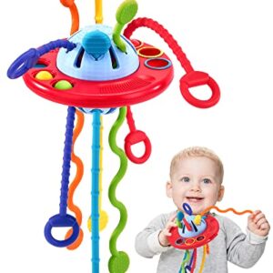 Montessori Toys for 1 Year Old Boy Gifts - Baby Toys 12-18 Months Silicone Pull String Toys for 1 Year Old Girl Gifts Travel Toys Sensory Toys for Toddlers 1-3 1st One Year Old Boy Birthday Girl Gifts