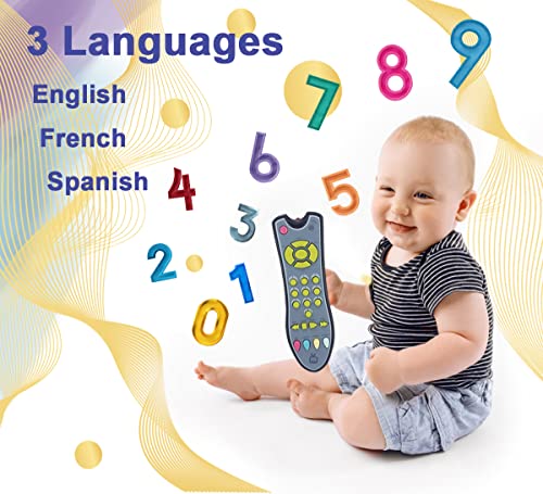 CCYYZZ Baby Remote Control Toy, Musical Toy with Light and Sounds, Learning for 12 Months+ Infants, Toddlers, Babies, Multi-Language Development from Number 0-9 in English, French, Spanish (63533)