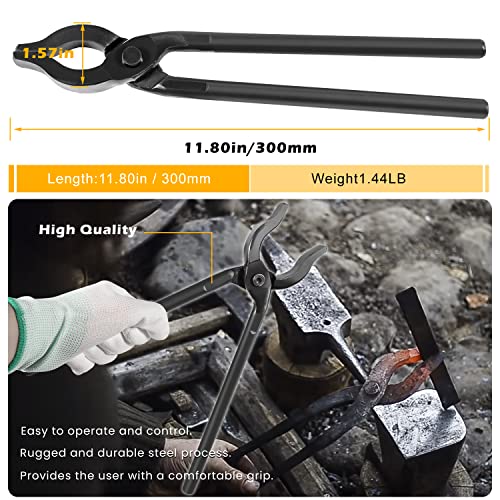 0004930-300 Blacksmiths' Tong Hammer For Holding Hot Steel Firmly Fit Blacksmiths Flat Clip(300mm)