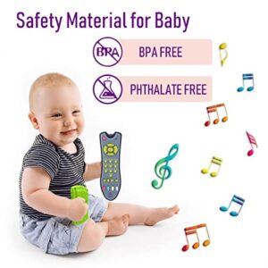 Baby TV Remote Control and Baby Phone Toy Set for Boys and Girls, Musical Remote and Pretend Phone Playset for Babies, Kids, Birthday