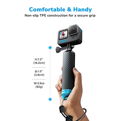 Sametop Floating Hand Grip Waterproof Handle Compatible with GoPro Hero 11, 10, 9, 8, 7, 6, 5, 4, Session, 3+, 3, 2, 1, Hero (2018), Fusion, Max, DJI Osmo Action Cameras (Blue)
