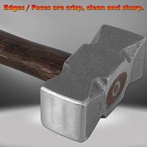 2.2LB Forging Square Hammer with Double Faces Perfect for Farrier Bladesmithing Blacksmith Anvil Knife