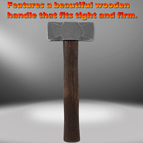 2.2LB Forging Square Hammer with Double Faces Perfect for Farrier Bladesmithing Blacksmith Anvil Knife