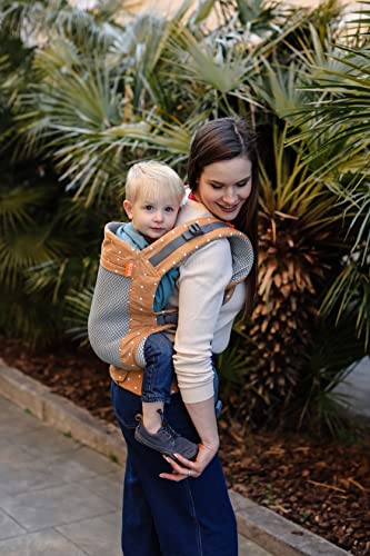 Beco Toddler Carrier with Extra Wide Seat - Toddler Carrying Backpack Style and Front-Carry - Lightweight & Breathable Child Carrier - Toddler Sling Carrier 20-60 lbs (Cool Brick Heart)