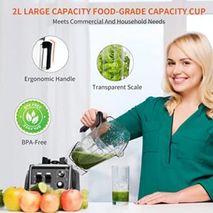 Morzejar Professional Blender, Blenders for Kitchen Max 2200W High Power Home and Commercial Blender with Timer, Heavy Duty Ice Blender 68 OZ Smoothie Maker for Crushing Ice, Frozen Fruit, Fish, ect