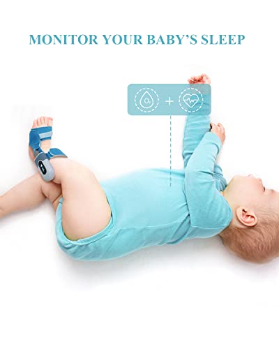 Babytone Baby Sleep Monitor with Base Station, Infant Breathing Monitor, Tracks Oxygen Level, Heart Rate and Movement, Smart Sock Foot Monitor with Free App Report, Fits Newborn 0 to 3 Years Old