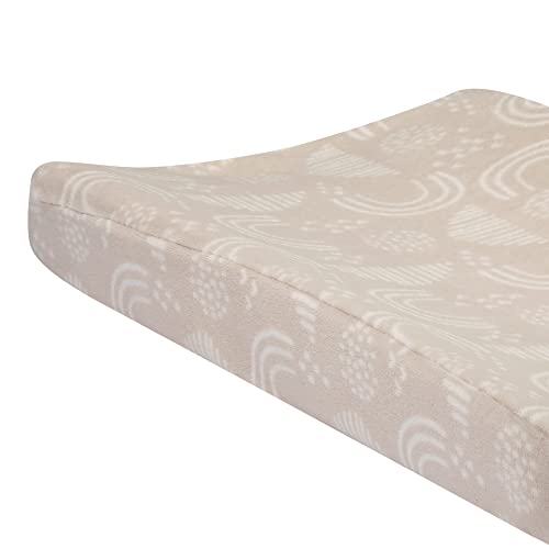 Lambs & Ivy Baby Noah Rainbow Soft Baby Changing Pad Cover - Taupe