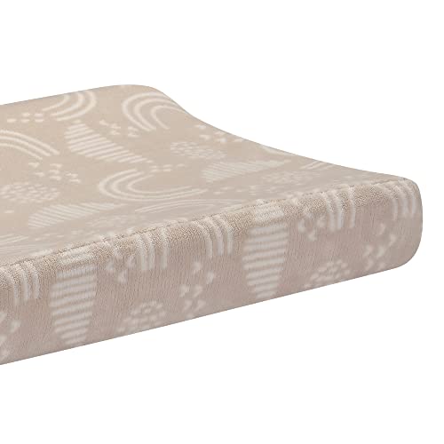 Lambs & Ivy Baby Noah Rainbow Soft Baby Changing Pad Cover - Taupe