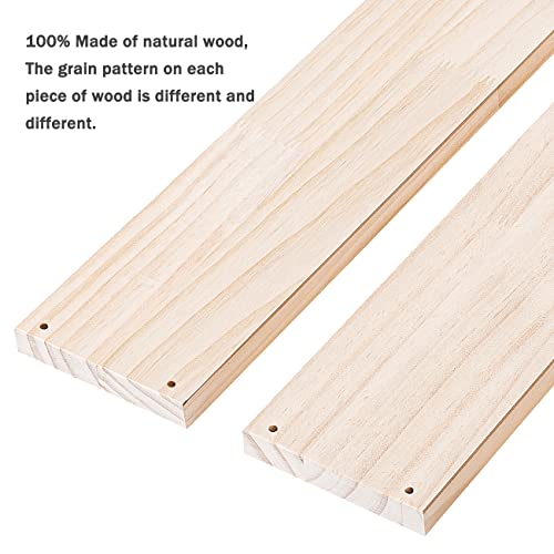 AZSKY Nursery Bookshelf Set of 2,36 Inch Natural Wood Nursery Book Shelves Wall Bookshelves for Kids,Baby Floating Bookshelves for Wall,Bathroom Living Room Decor,Can Be Dyed