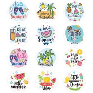 lucleag 360pcs summer stickers for kids, individual cute hello summer beach watermelon beer ice cream pineapple stickers for hawaii tropical party decoration summer party favor candy stickers