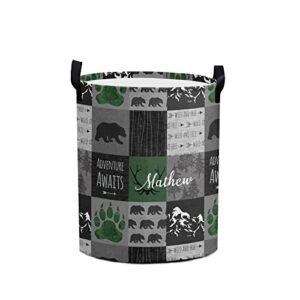 adventure bears personalized laundry basket ,custom foldable storage bins laundry hamper for nursery pet toys clothes