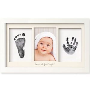 inkless baby hand and footprint kit - ink pad for baby hand and footprints,dog paw print kit,dog nose print kit,clean touch newborn print kit,baby registry,baby shower gifts,girls,boys (alpine white)