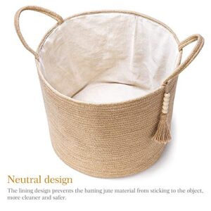 Mkono Woven Storage Basket Decorative Natural Rope Basket and Cotton Rope Basket Boho Cute Decor and Organizer for Nursery, Baby Toys, Blanket