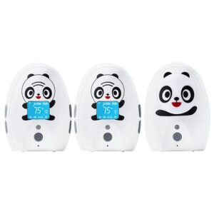 timeflys audio baby monitor twin mustang panda,two-way talk,long range up to 1000 ft, rechargeable battery,temperature monitoring and warning,lullabies,vibration,lcd display,night light
