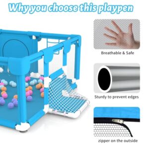 Bouncats Baby playpen, Kids Baby Ball Pit, Playpen for Babies,Indoor & Outdoor Playpen for Babies and Toddlers, Infant Safety Gates with Breath