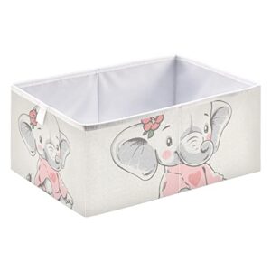 baby elephant pink storage basket storage bin rectangular collapsible storage containers decorative storage boxes organizer for living room bedroom