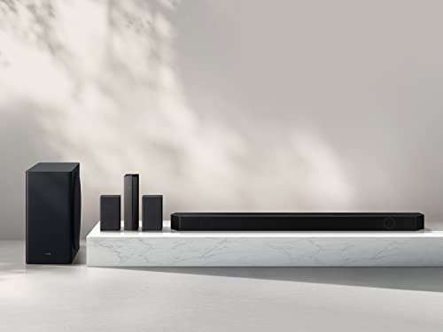 SAMSUNG HW-Q910B 9.1.2ch Soundbar w/ Wireless Dolby Atmos, DTS:X, Rear Speakers, Q Symphony, Built In Voice Assistant, SpaceFit Sound, Airplay 2, Adaptive Sound, Game Pro Mode, Alexa Built-In, 2022