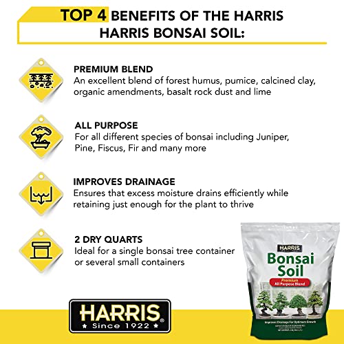 Harris Bonsai Soil, All Purpose Premium Blend for Outstanding Growth, 2qt
