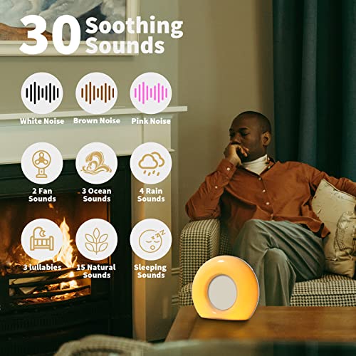 DailyBody Sound Machine White Noise Machine with 30 Soothing Sounds 12 Colors Night Light 36 Levels Volume 5 Timers & Memory Function Effectively Blocks Noise Ideal Sleep Machine for Baby Kids Adults