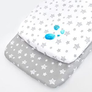 waterproof bassinet sheets 2 pack, compatible with ronbei & koola baby & baby joy bassinet, 33" x 20" fits most bassinets and cradles