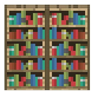 Allenjoy Pixelated Bookshelf Children Window Curtains for Boy Girl Baby Kids Room Bedroom Nursery Toddler Home Office Decor Decorations Durable Fabric Machine Washable 82 in x 84 in