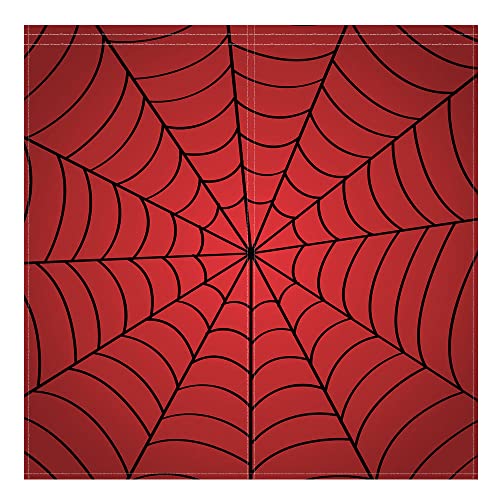 Allenjoy Superhero Spider Web Children Red Window Curtains for Boy Kids Baby Room Bedroom Nursery Toddler Home Office Decor Decorations Durable Fabric Machine Washable 82 in x 84 in